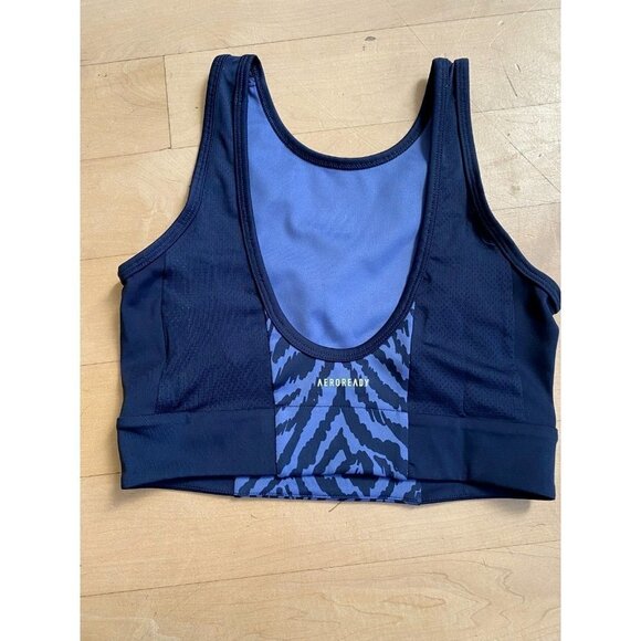 ADIDAS Purple Zebra Cropped Sports Bra Aeroready - Picture 3 of 5
